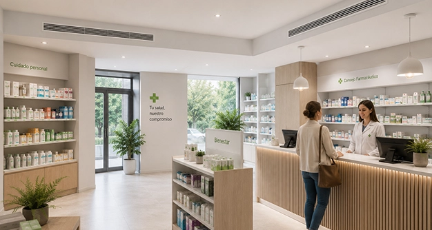 Tienda climatizada con aire acondicionado por conductos CoolSmart
